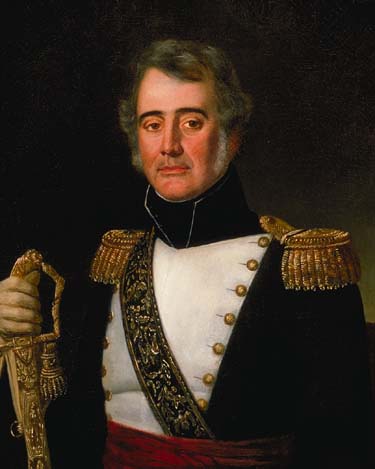 A portrait of Brigadier General Jean Baptiste Plauche by Jean Joseph Vaudechamp